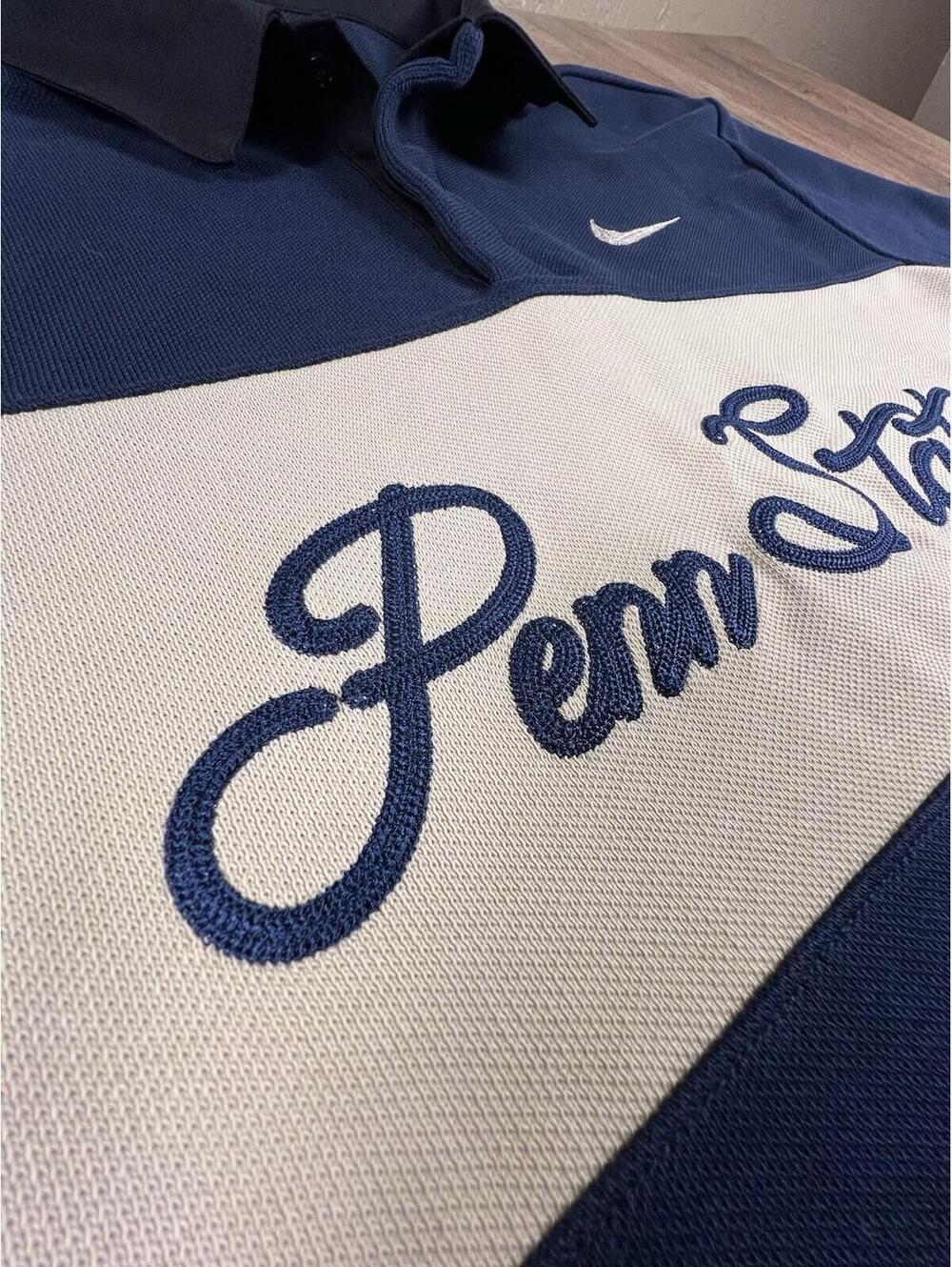 Nike Promo Penn State Nittany Lions Heavyweight Rugby Polo L RARE EUC Stitched - Picture 2 of 13